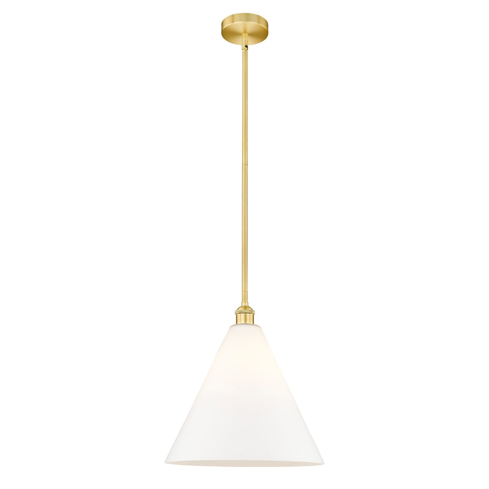 Innovations Berkshire 16in 1-Light Pendant | Industrial Satin Gold Steel and Matte White Glass | Kitchen Island & Dining Room | Model 616-1S-SG-GBC-161