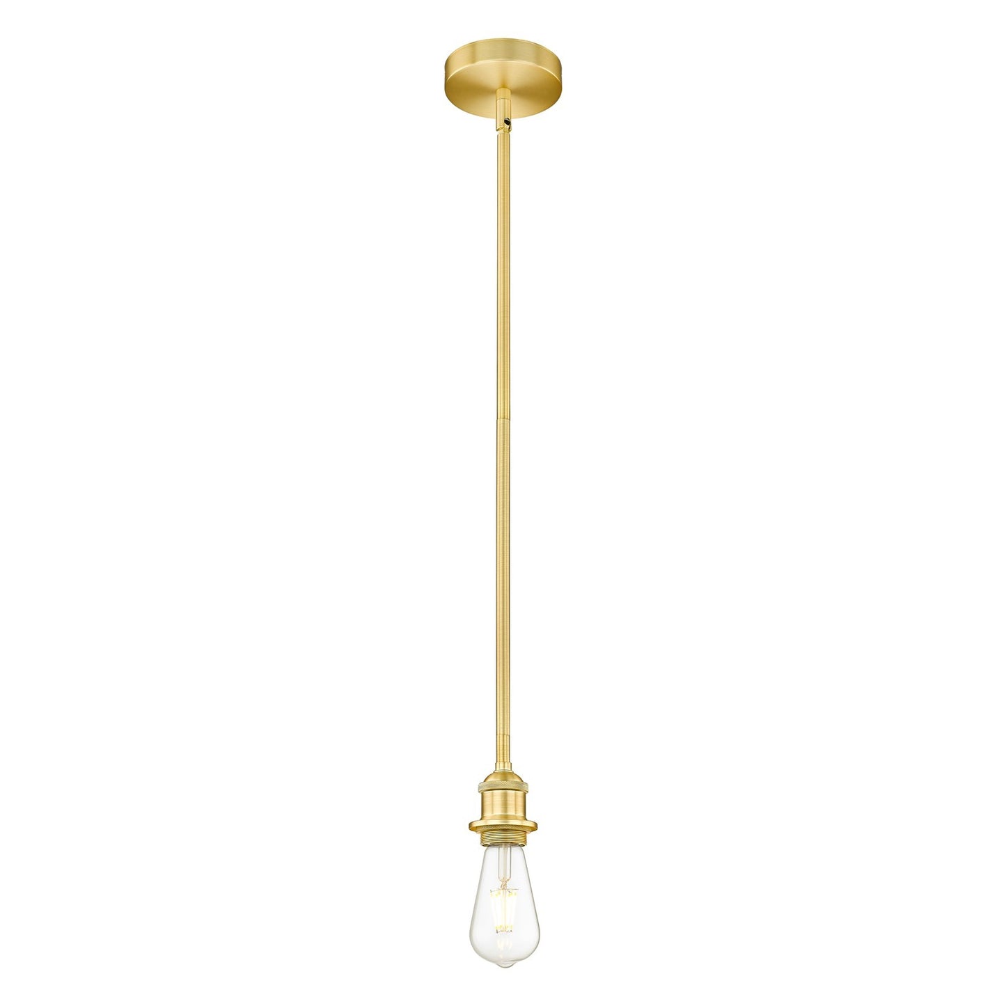 Innovations Lighting Edison 2in 1-Light Mini Pendant | Contemporary Satin Gold Steel and Vintage LED | Kitchen Island & Dining Room | Model 616-1S-SG-LED