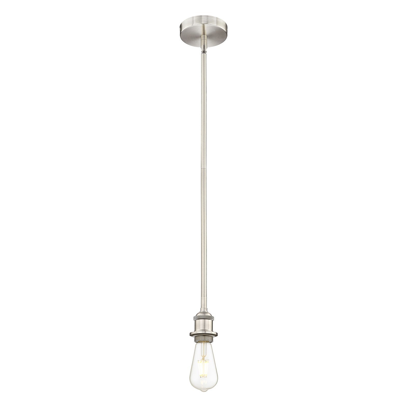 Innovations Lighting Edison 2in 1-Light Mini Pendant | Contemporary Satin Nickel Steel and Bare Bulb | Kitchen Island & Dining Room | 2 | Model 616-1S-SN