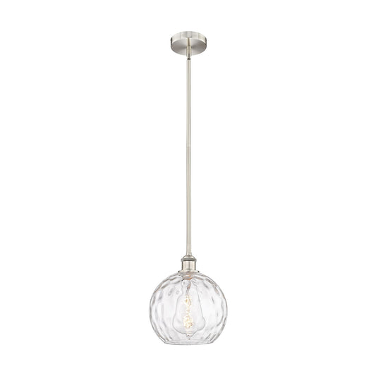 Innovations Athens 10in 1-Light Mini Pendant | Industrial Brushed Satin Nickel and Clear Water Glass | Kitchen Island & Dining | Model 616-1S-SN-G1215-10