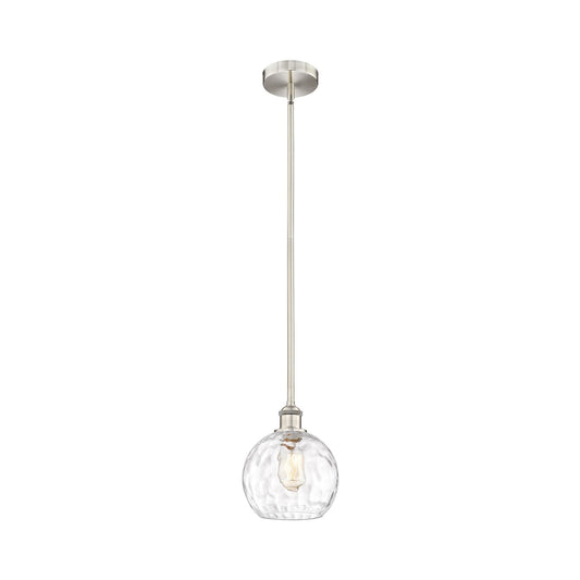 Innovations Athens 8in 1-Light Mini Pendant | Industrial Brushed Satin Nickel and Clear Water Glass | Kitchen Island & | Model 616-1S-SN-G1215-8-LED