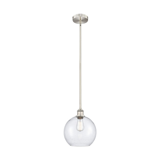 Innovations Athens 10in 1-Light Mini Pendant | Industrial Brushed Satin Nickel Steel and Seedy Glass | Kitchen Island & Dining | Model 616-1S-SN-G124-10