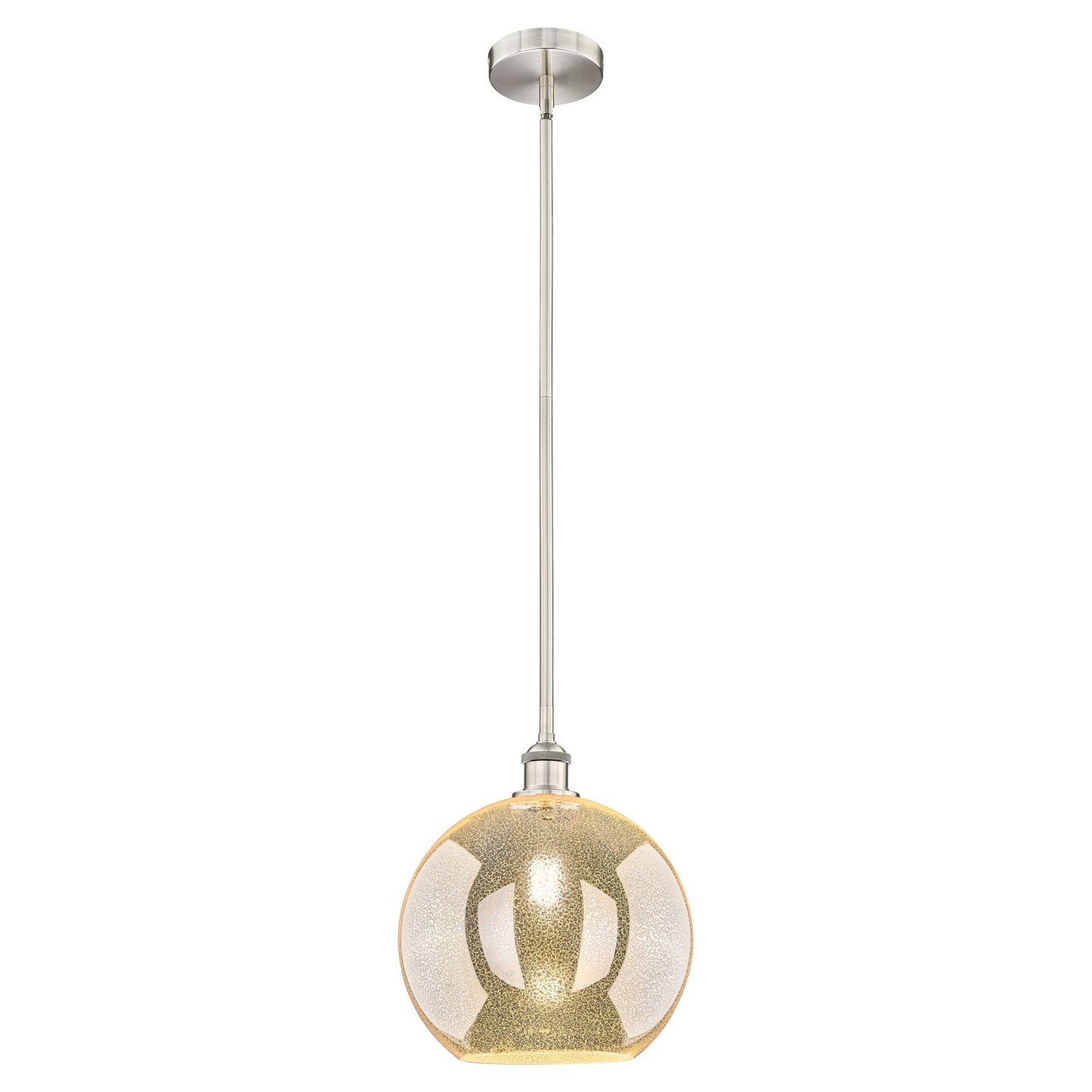 Innovations Athens 12in 1-Light Mini Pendant | Industrial Brushed Satin Nickel Steel and Mercury Glass | Kitchen Island & Dining | Model 616-1S-SN-G128-12