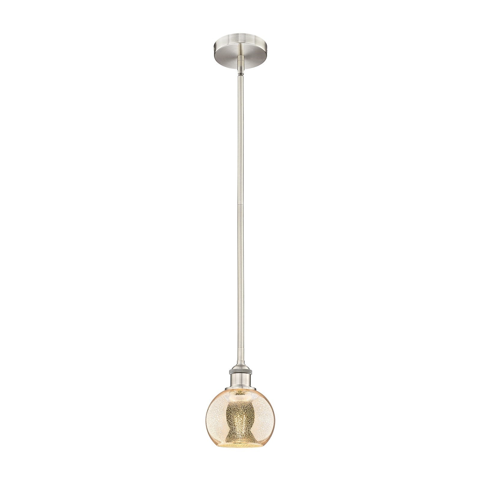 Innovations Athens 6in 1-Light Mini Pendant | Industrial Brushed Satin Nickel and Mercury Glass | Kitchen Island & Dining Room | Model 616-1S-SN-G128-6