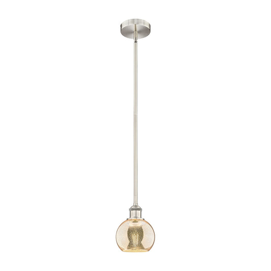 Innovations Athens 6in 1-Light Mini Pendant | Industrial Brushed Satin Nickel and Mercury Glass | Kitchen Island & Dining Room | Model 616-1S-SN-G128-6