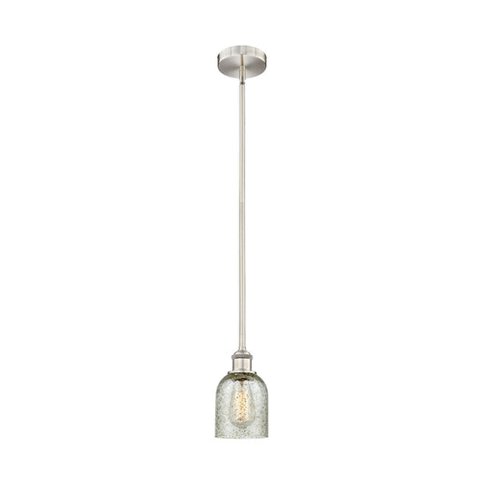 Innovations Caledonia 5in 1-Light Mini Pendant | Industrial Brushed Satin Nickel and Mica Glass | Kitchen Island & Dining Room | Model 616-1S-SN-G259-LED