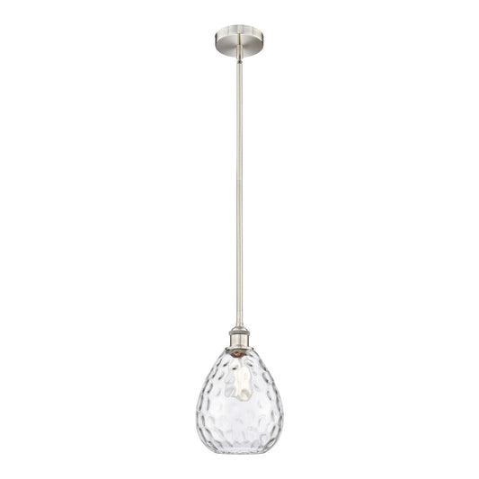 Innovations Waverly 8in 1-Light Mini Pendant | Industrial Brushed Satin Nickel and Clear Glass | Kitchen Island & Dining Room | Model 616-1S-SN-G372-LED