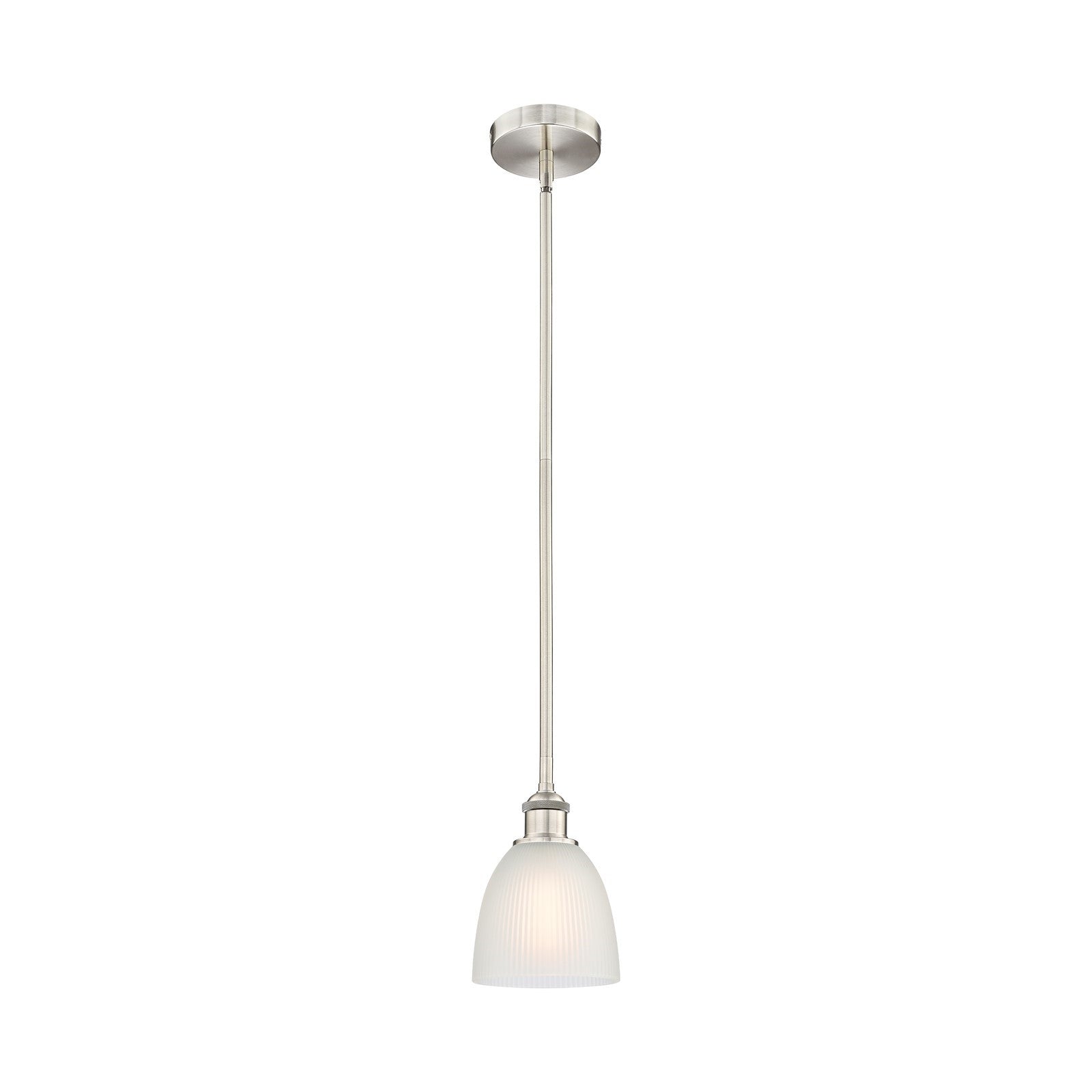 Innovations Castile 6in 1-Light Mini Pendant | Industrial Brushed Satin Nickel and White Glass | Kitchen Island & Dining Room | 6 x | Model 616-1S-SN-G381