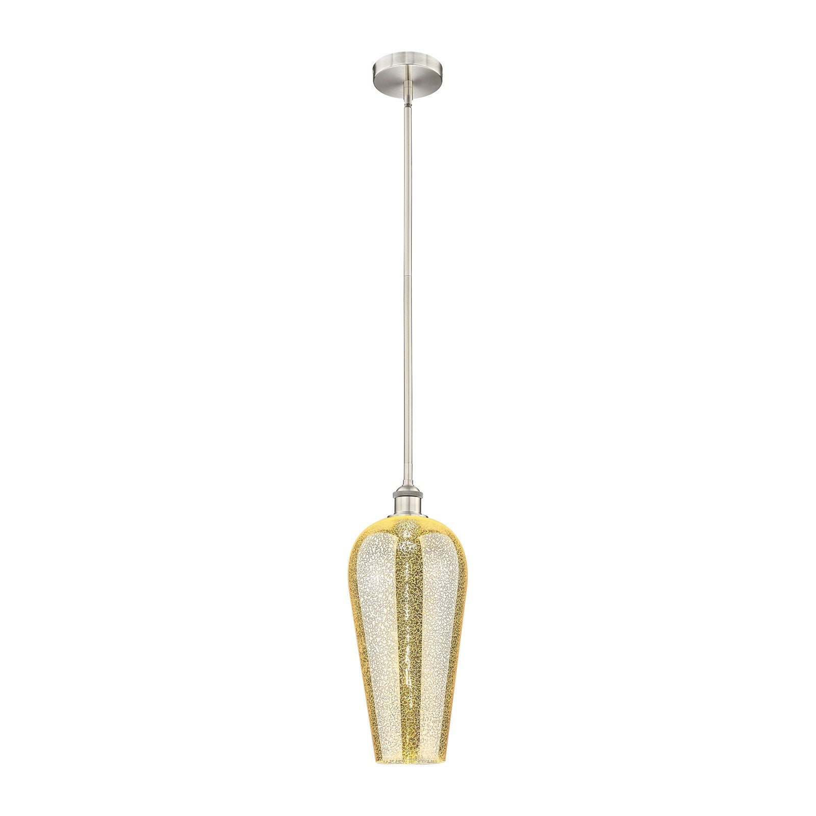 Innovations Chelsea 8in 1-Light Mini Pendant | Industrial Brushed Satin Nickel Steel and Mercury Glass | Kitchen Island & | Model 616-1S-SN-G456-8ME