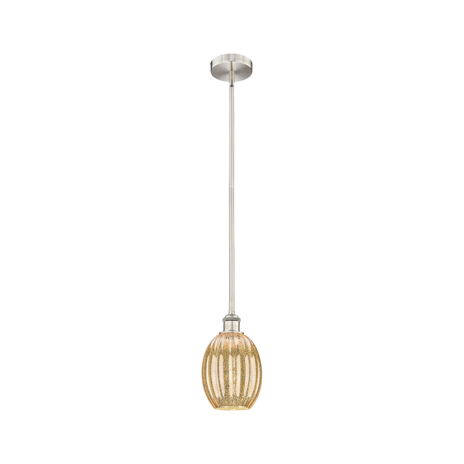 Innovations Preston Bulb 6in 1-Light Mini Pendant | Industrial Brushed Satin Nickel and Mercury Glass | Kitchen Island & Dining | Model 616-1S-SN-G459-6ME