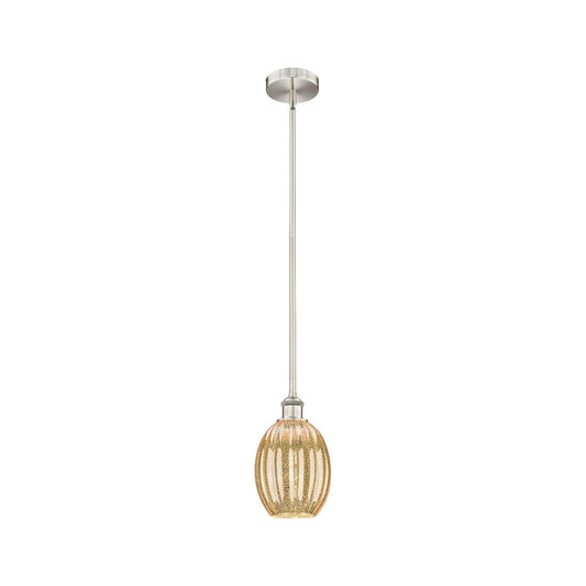 Innovations Preston Bulb 6in 1-Light Mini Pendant | Industrial Brushed Satin Nickel and Mercury Glass | Kitchen Island & Dining | Model 616-1S-SN-G459-6ME