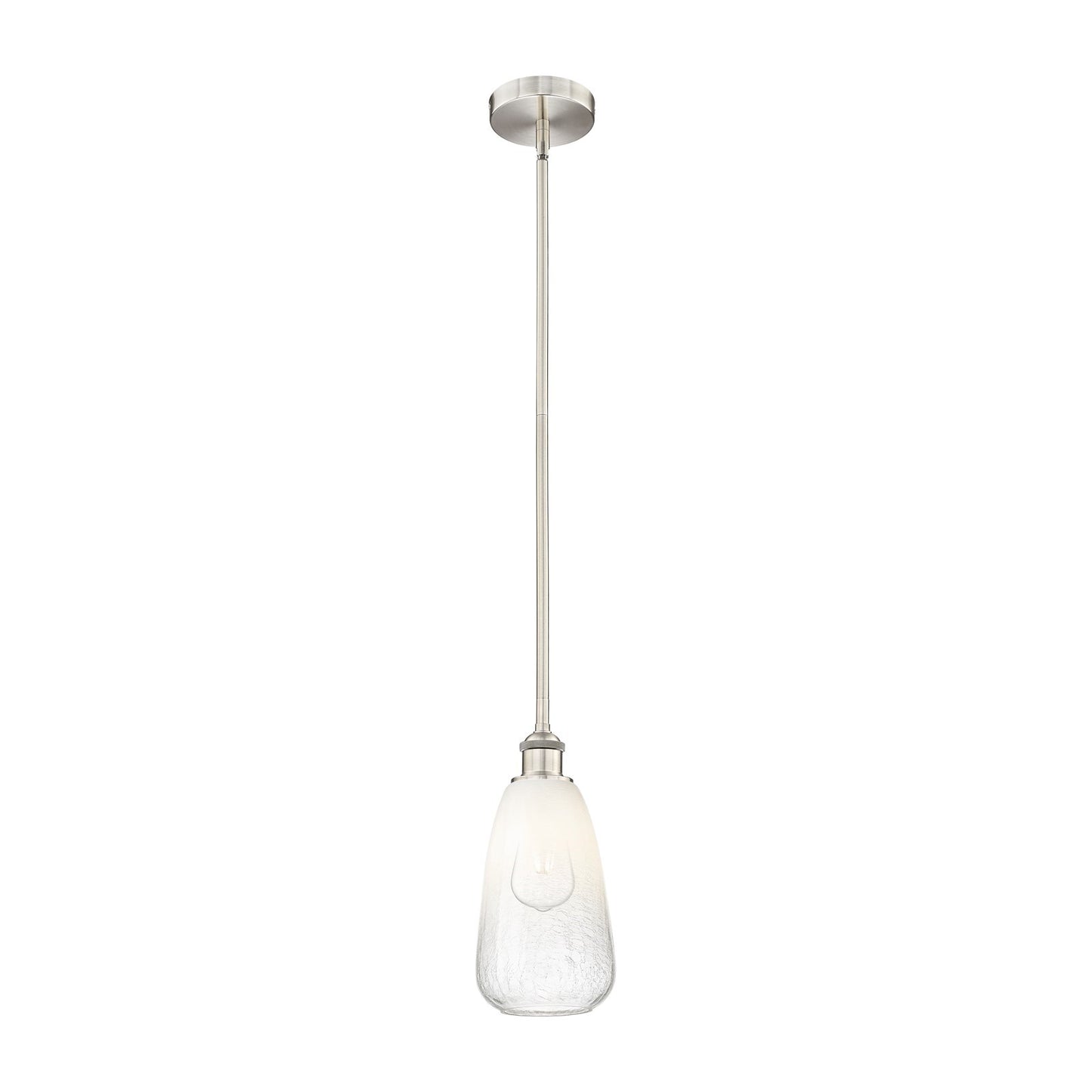 Innovations Brookhaven Almond 6in 1-Light Mini Pendant | Industrial Brushed Satin Nickel Steel and Opal Glass | Kitchen Island | Model 616-1S-SN-G480-6OP