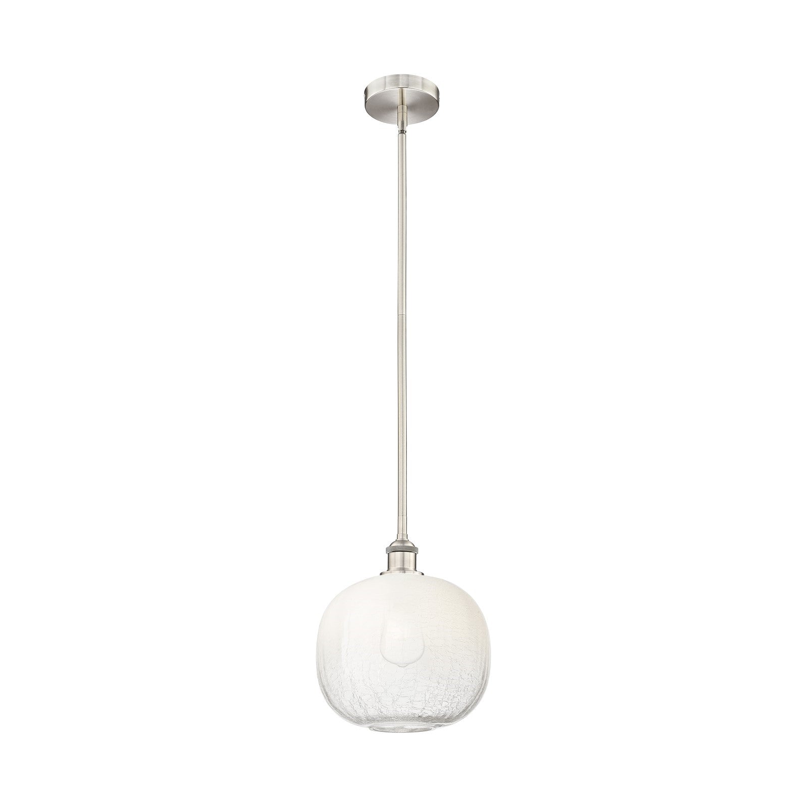 Innovations Brookhaven Sphere 11in 1-Light Mini Pendant | Industrial Brushed Satin Nickel and Opal Glass | Kitchen Island & | Model 616-1S-SN-G481-10OP