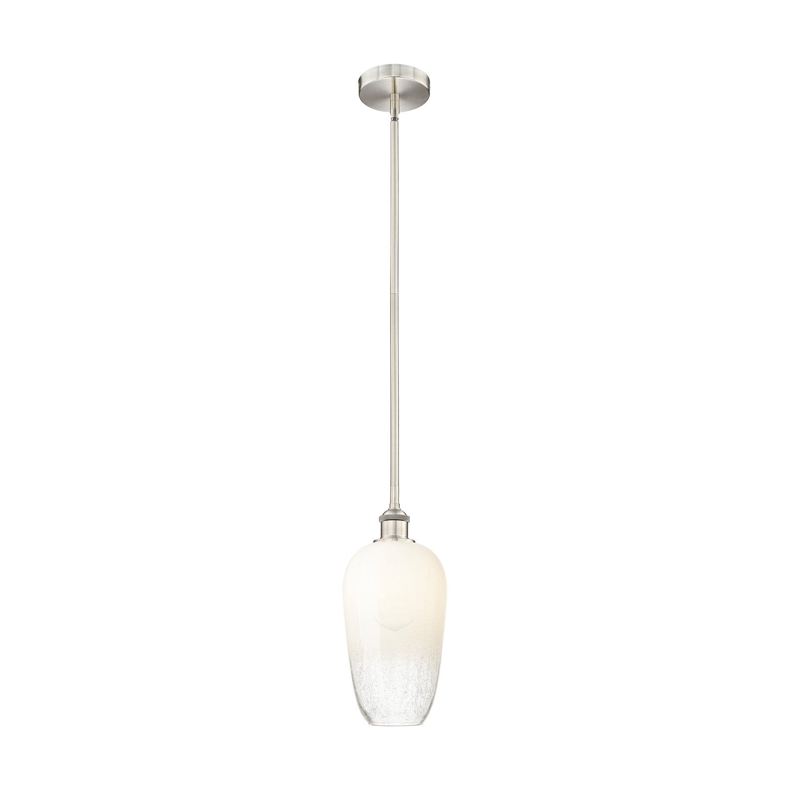 Innovations Brookhaven Flute 7in 1-Light Mini Pendant | Industrial Brushed Satin Nickel Steel and Opal Glass | Kitchen Island & | Model 616-1S-SN-G484-7OP