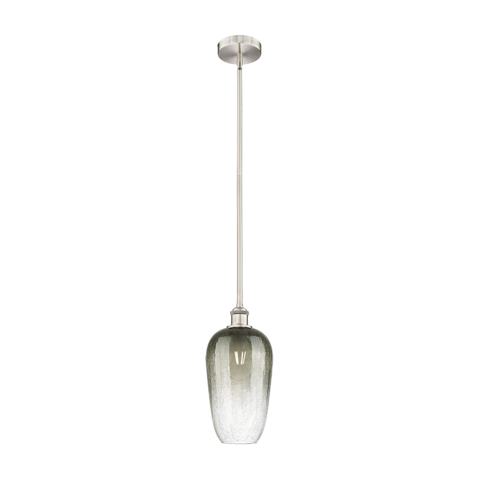 Innovations Brookhaven Flute 7in 1-Light Mini Pendant | Industrial Brushed Satin Nickel and Matte Black Glass | Kitchen Island | Model 616-1S-SN-G484-7SL