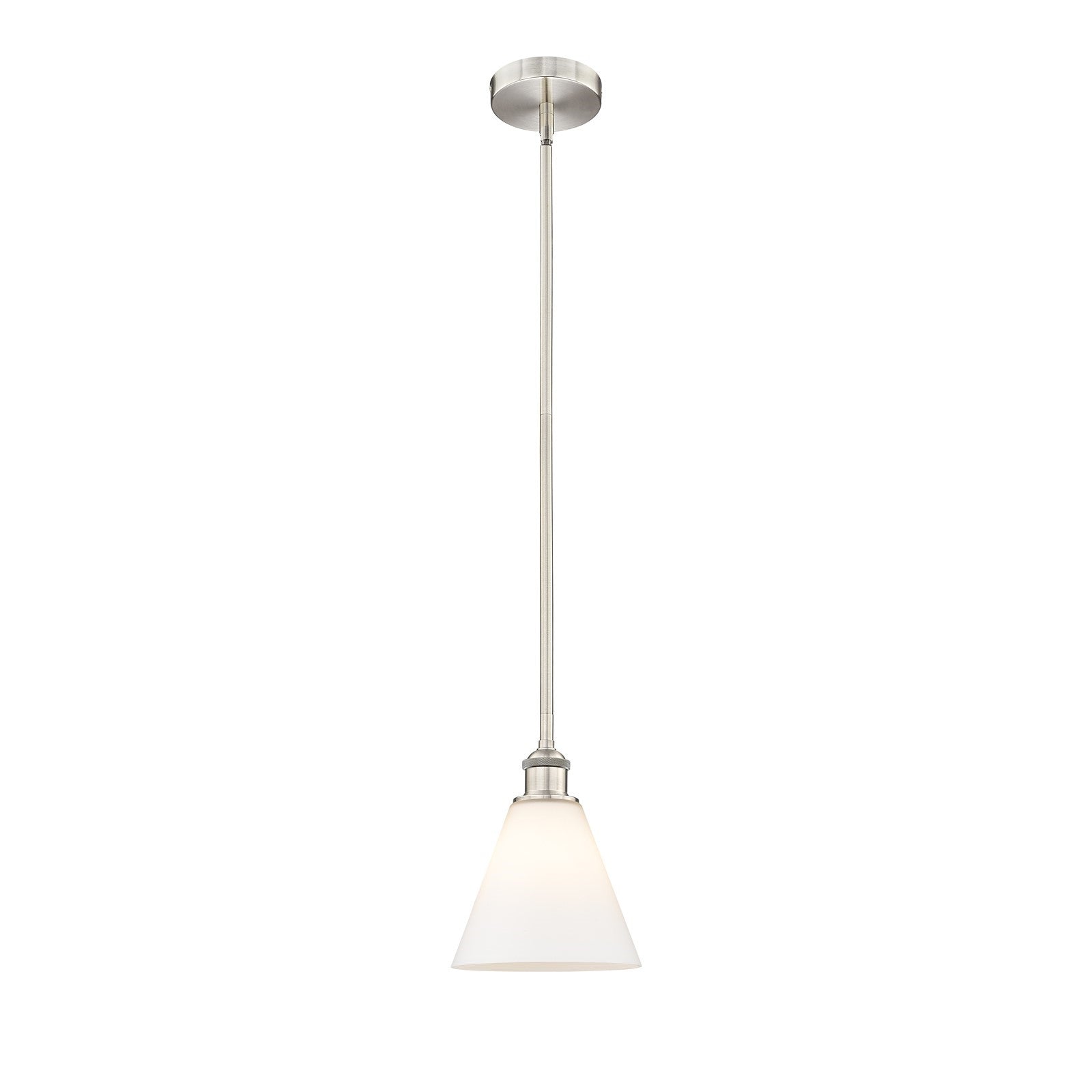 Innovations Berkshire 8in 1-Light Mini Pendant | Industrial Brushed Satin Nickel and Matte White Glass | Kitchen Island & Dining | Model 616-1S-SN-GBC-81
