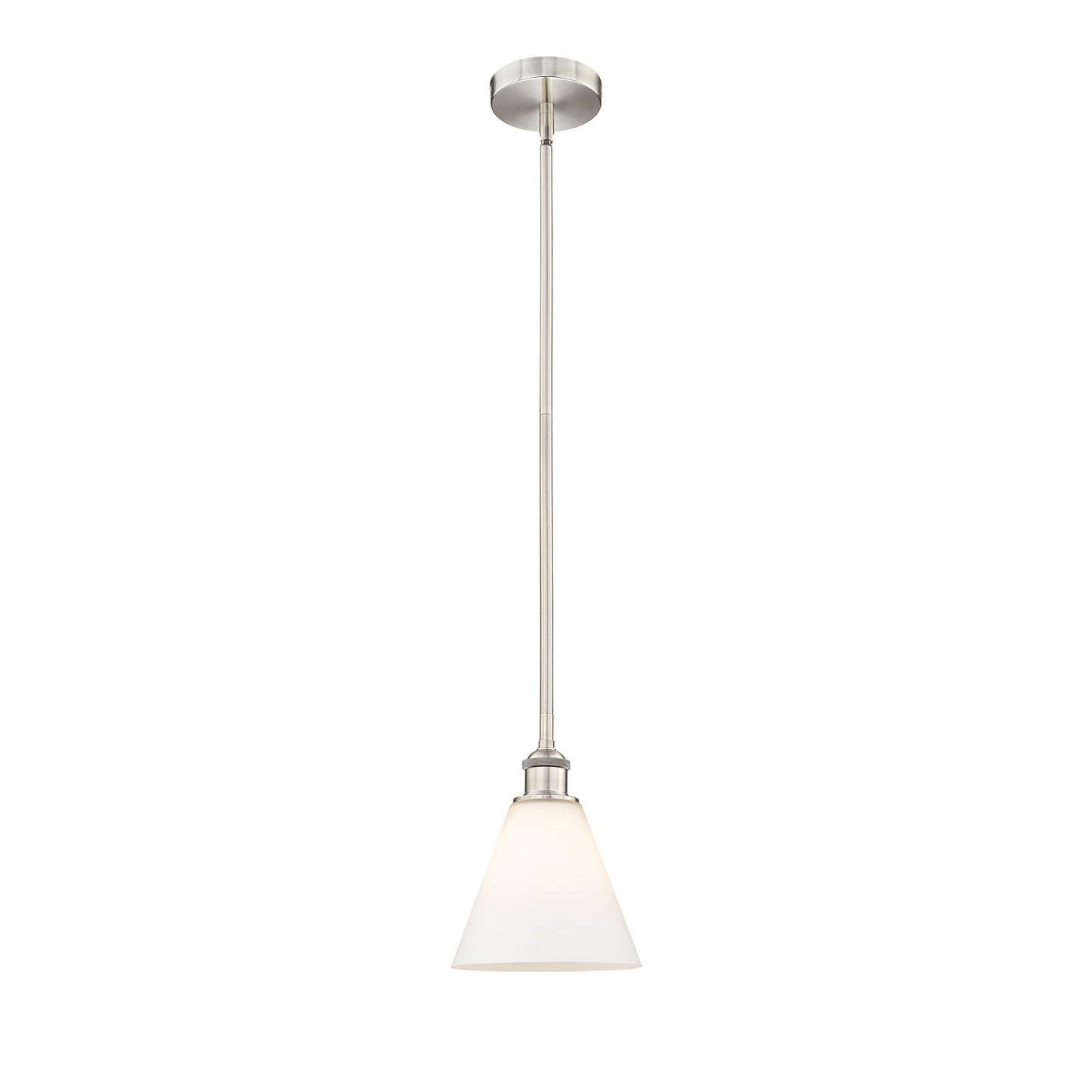 Innovations Berkshire 8in 1-Light Mini Pendant | Industrial Brushed Satin Nickel and Matte White Glass | Kitchen Island & Dining | Model 616-1S-SN-GBC-81