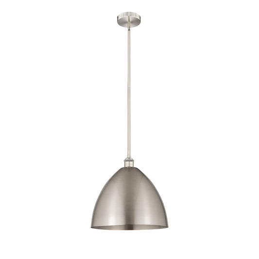 Innovations Bristol 16in 1-Light Mini Pendant | Industrial Brushed Satin Nickel Steel and Metal Shade | Kitchen Island & | Model 616-1S-SN-MBD-16-SN-LED