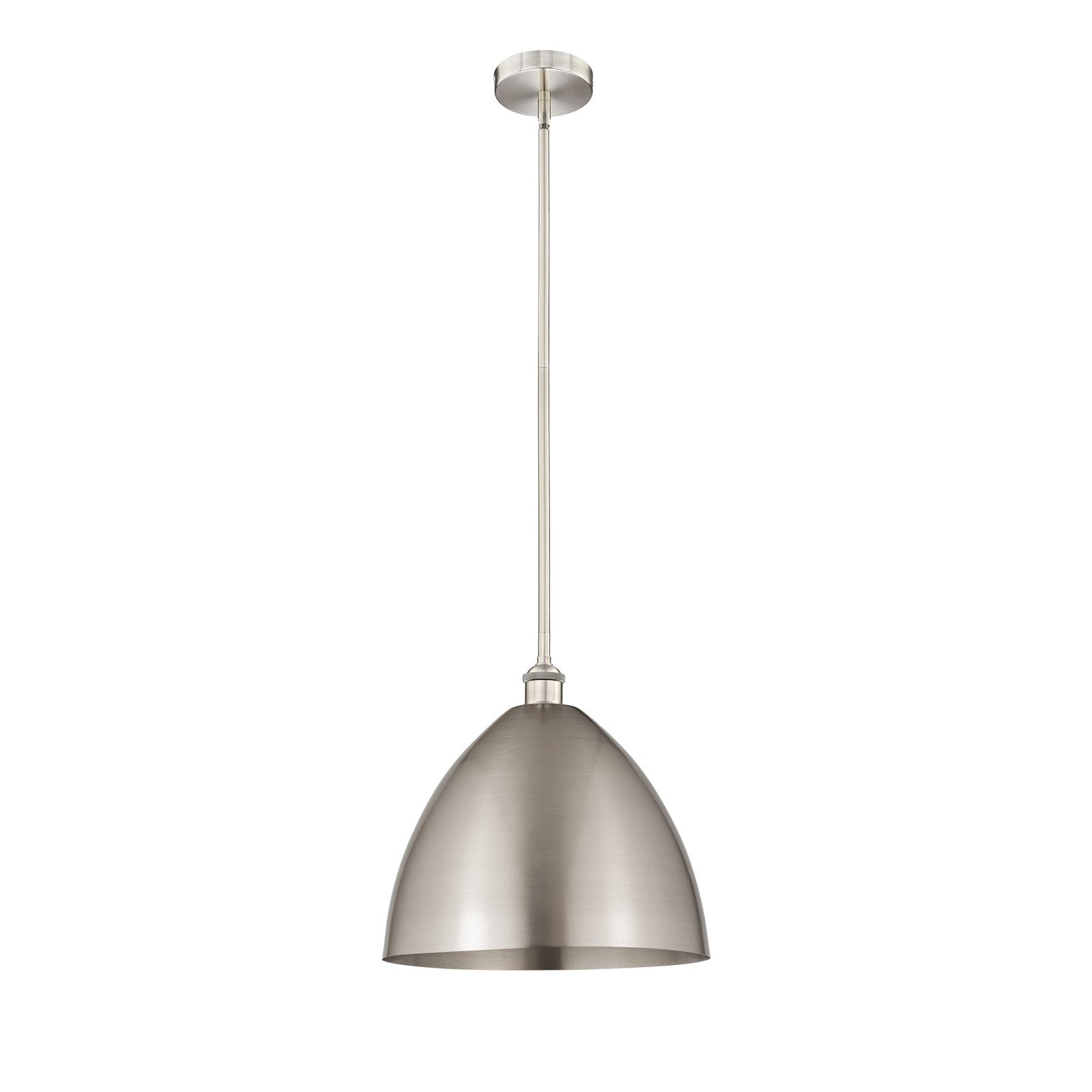 Innovations Bristol 16in 1-Light Mini Pendant | Industrial Brushed Satin Nickel Steel and Metal Shade | Kitchen Island & | Model 616-1S-SN-MBD-16-SN-LED