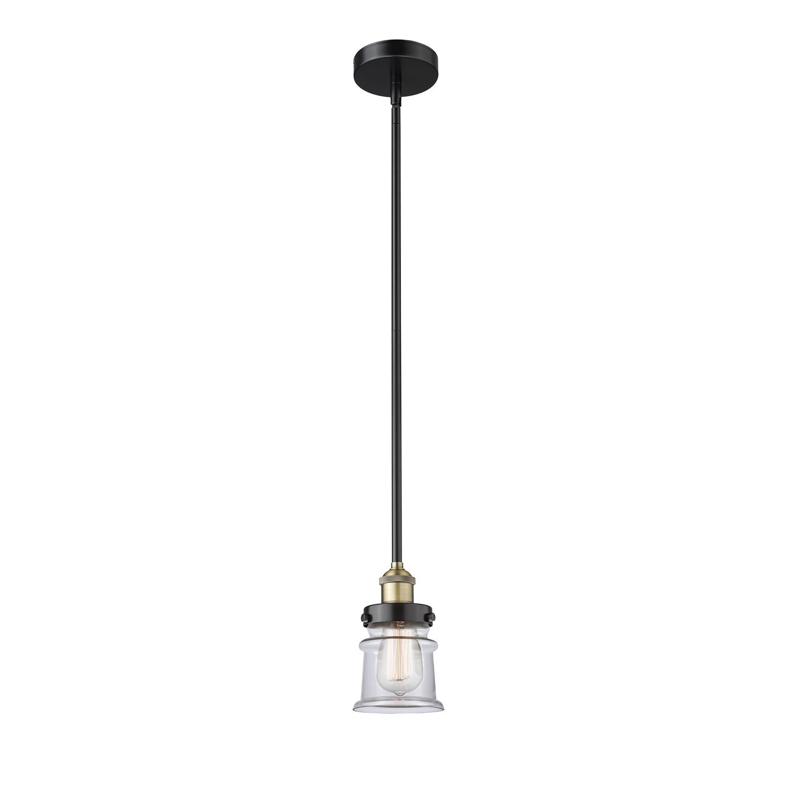 Innovations Canton 5in 1-Light Mini Pendant | Industrial Black Antique Brass and Clear Glass | Kitchen Island & Dining Room | Model 616-1SH-BAB-G182S
