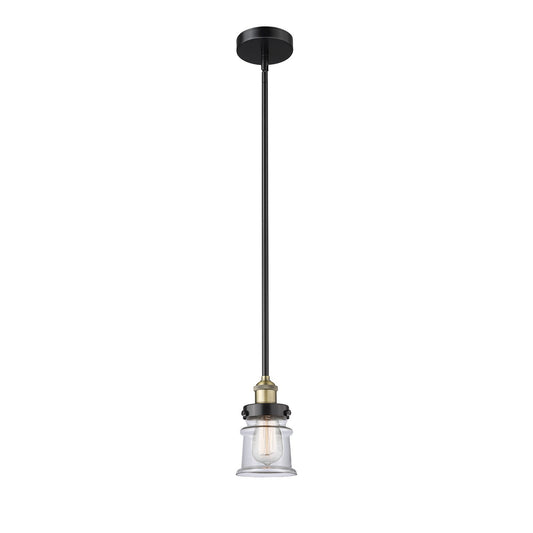 Innovations Canton 5in 1-Light Mini Pendant | Industrial Black Antique Brass and Clear Glass | Kitchen Island & Dining Room | Model 616-1SH-BAB-G182S