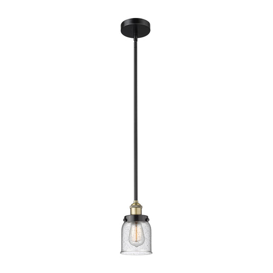 Innovations Bell 5in 1-Light Mini Pendant | Industrial Black Antique Brass and Seedy Glass | Kitchen Island & Dining Room | 5 x 5 | Model 616-1SH-BAB-G54