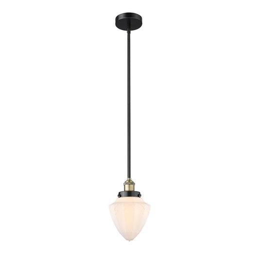 Innovations Bullet 7in 1-Light Mini Pendant | Traditional Art Deco Black Antique Brass and Matte White Frosted Glass | Kitchen | Model 616-1SH-BAB-G661-7