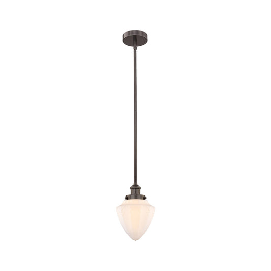 Innovations Bullet 7in 1-Light Mini Pendant | Traditional Oil Rubbed Bronze Steel and Matte White Frosted Glass | Kitchen | Model 616-1SH-OB-G661-7-LED