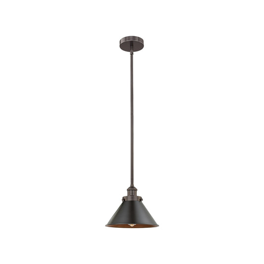 Innovations Briarcliff 10in 1-Light Mini Pendant | Traditional Industrial Oil Rubbed Bronze Steel and Cast Brass with Oil Rubbed | Model 616-1SH-OB-M10-OB