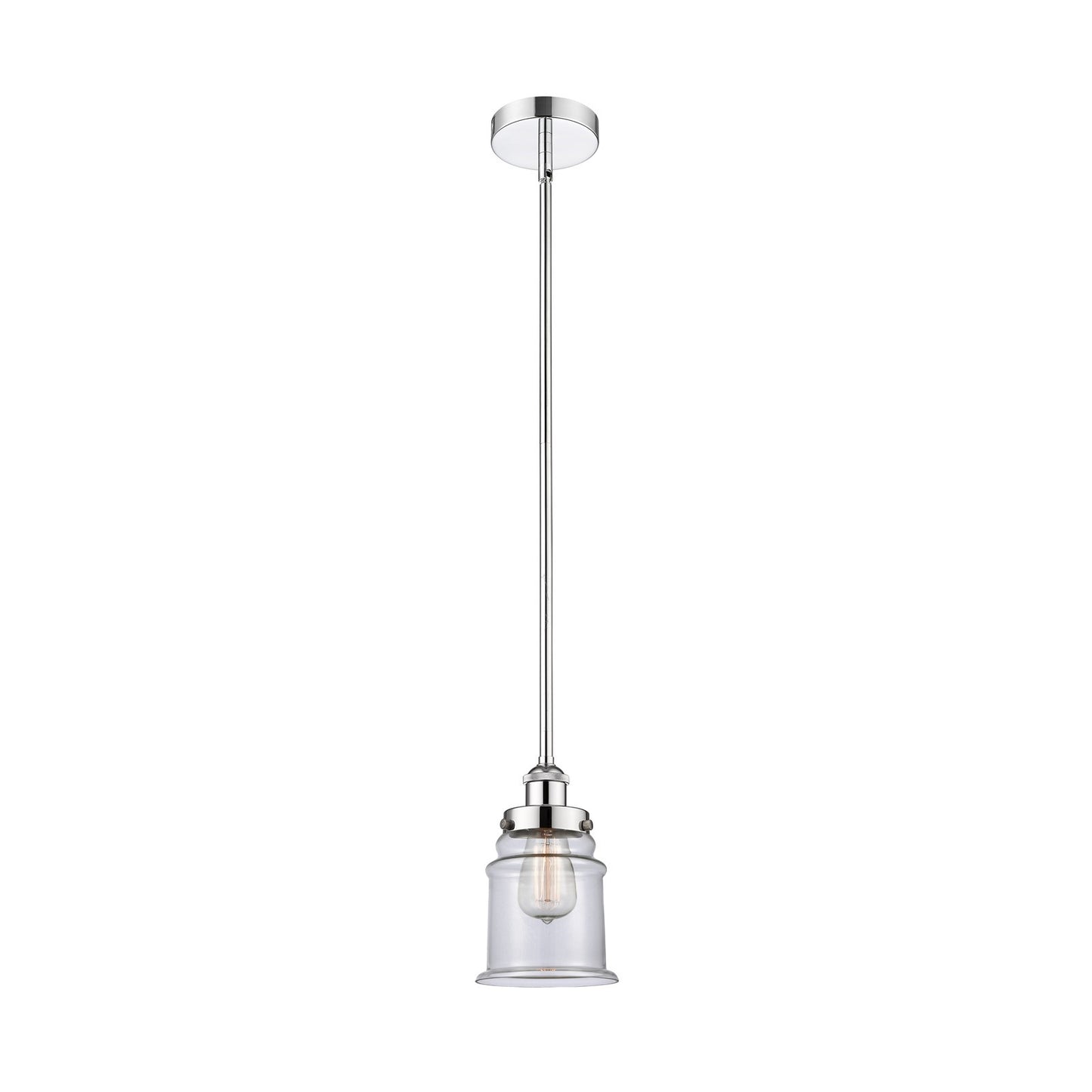 Innovations Canton 6in 1-Light Mini Pendant | Industrial Polished Chrome Steel and Clear Glass | Kitchen Island & Dining Room | 6 | Model 616-1SH-PC-G182