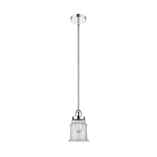 Innovations Canton 6in 1-Light Mini Pendant | Industrial Polished Chrome Steel and Clear Glass | Kitchen Island & Dining Room | 6 | Model 616-1SH-PC-G182