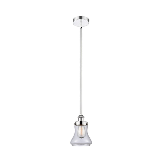 Innovations Bellmont 6in 1-Light Mini Pendant | Industrial Polished Chrome and Clear Glass | Kitchen Island & Dining Room | Model 616-1SH-PC-G192-LED