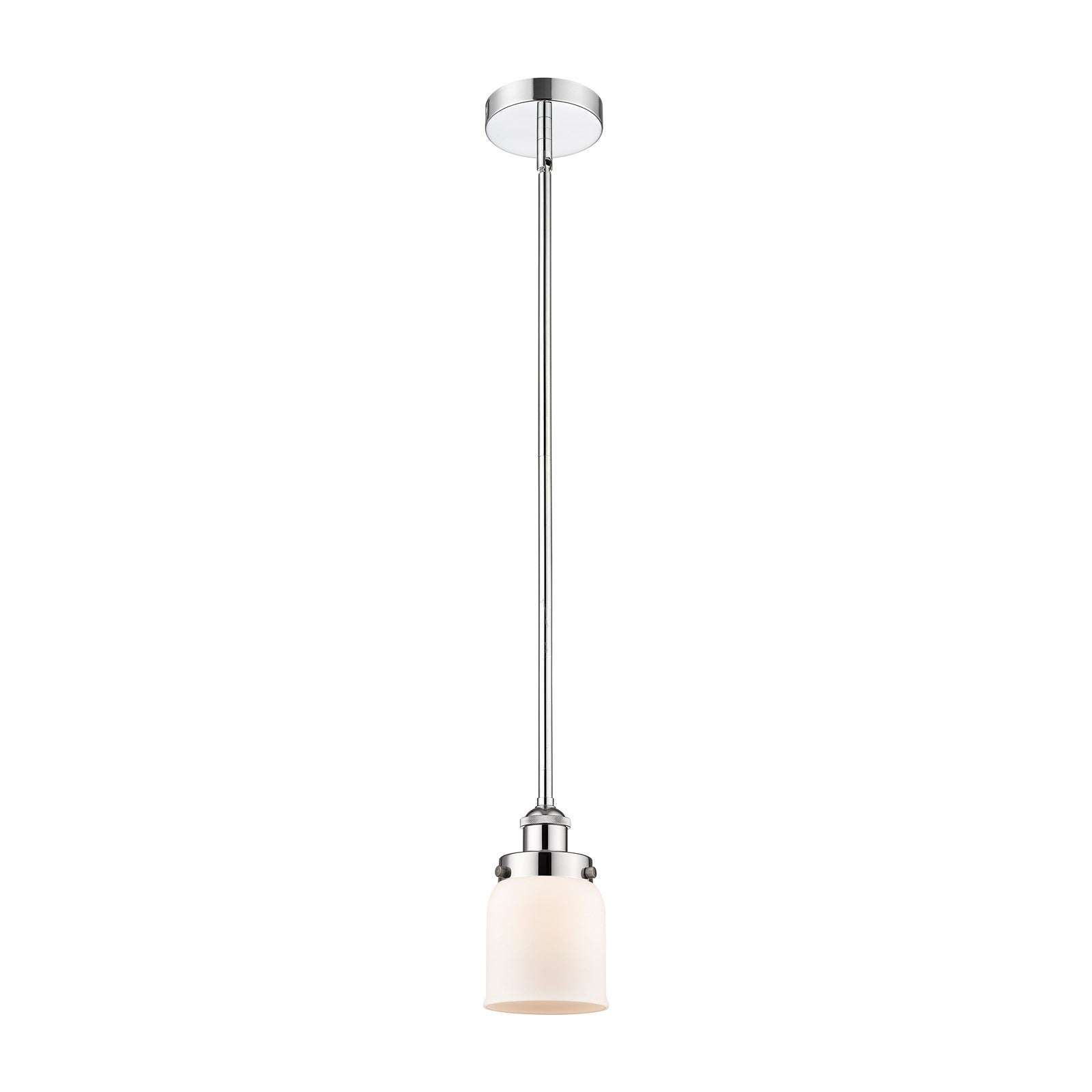 Innovations Bell 5in 1-Light Mini Pendant | Polished Chrome Steel and Matte White Frosted Glass | Kitchen Island & Dining Room | Model 616-1SH-PC-G51-LED
