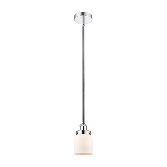Innovations Bell 5in 1-Light Mini Pendant | Polished Chrome Steel and Matte White Frosted Glass | Kitchen Island & Dining Room | Model 616-1SH-PC-G51-LED
