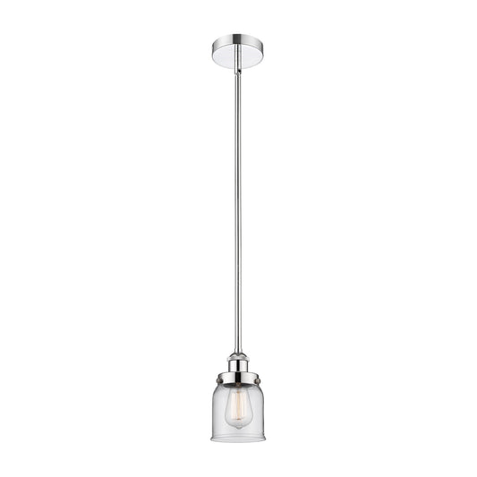 Innovations Bell 5in 1-Light Mini Pendant | Industrial Polished Chrome and Clear Glass | Kitchen Island & Dining Room | 5 x 5 x | Model 616-1SH-PC-G52