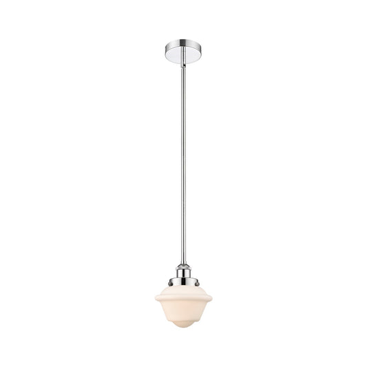 Innovations Oxford 7.25in 1-Light Mini Pendant | Traditional Polished Chrome and Matte White Frosted Glass | Kitchen Island & | Model 616-1SH-PC-G531