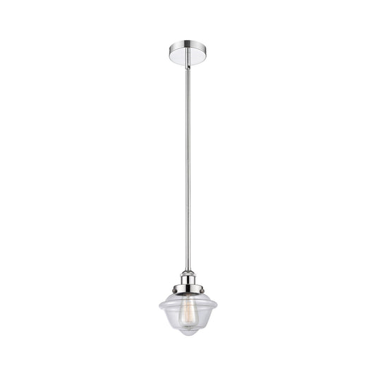 Innovations Oxford 7in 1-Light Mini Pendant | Traditional Polished Chrome Steel and Clear Glass | Kitchen Island & Dining Room | Model 616-1SH-PC-G532