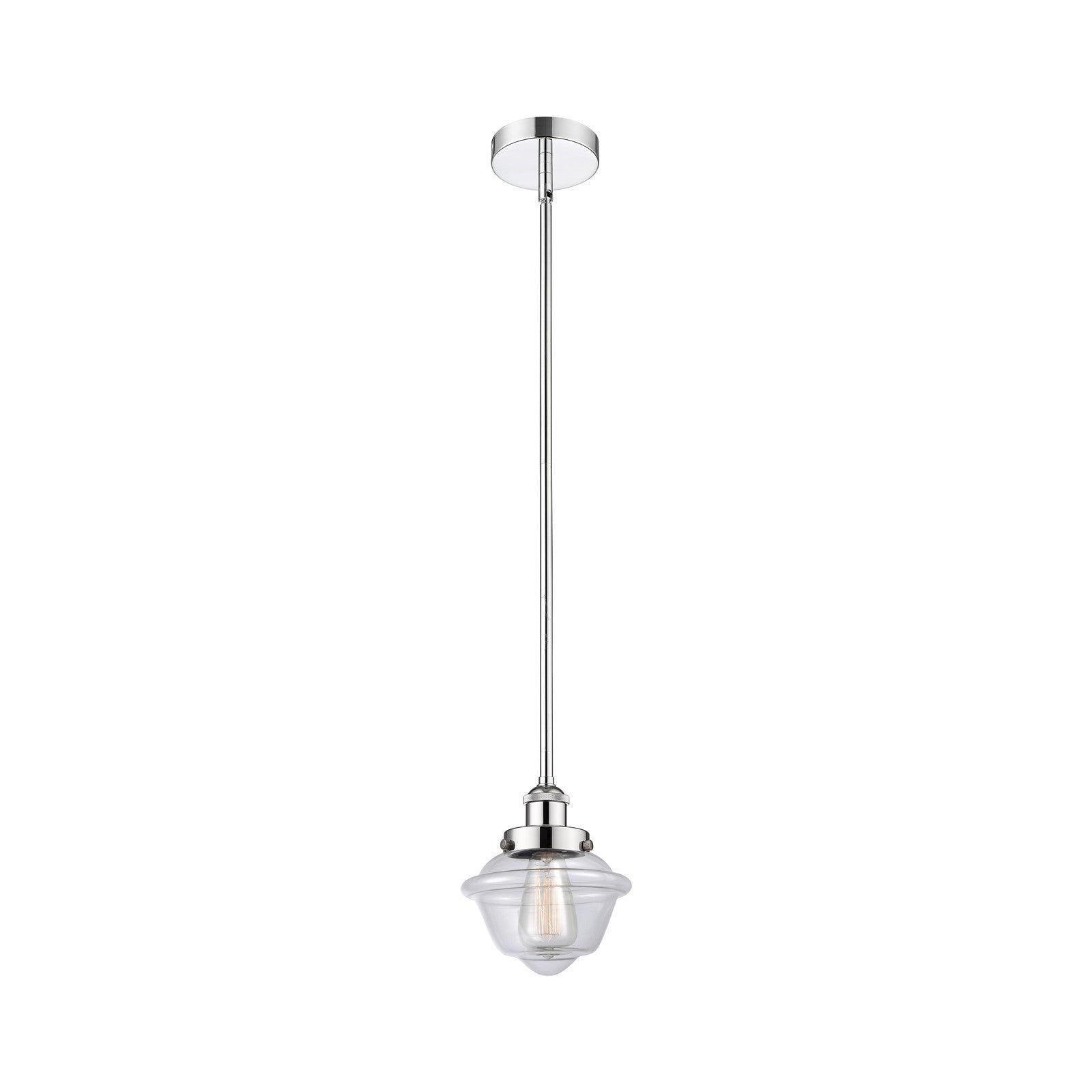 Innovations Oxford 7in 1-Light Mini Pendant | Traditional Polished Chrome Steel and Clear Glass | Kitchen Island & Dining Room | Model 616-1SH-PC-G532