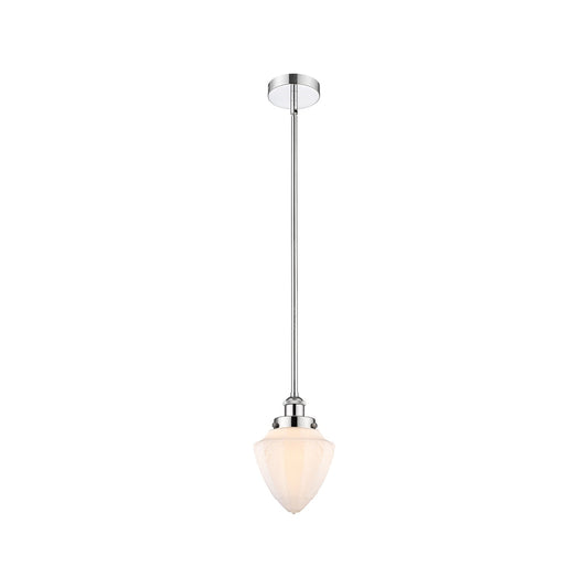 Innovations Bullet 7in 1-Light Mini Pendant | Traditional Art Deco Polished Chrome and Matte White Frosted Glass | Kitchen | Model 616-1SH-PC-G661-7-LED