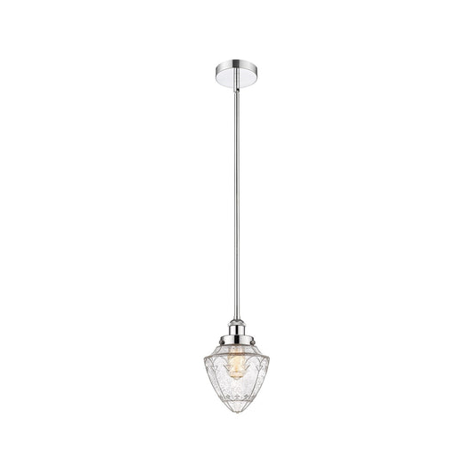 Innovations Bullet 7in 1-Light Mini Pendant | Traditional Art Deco Polished Chrome and Seedy Glass | Kitchen Island & | Model 616-1SH-PC-G664-7-LED