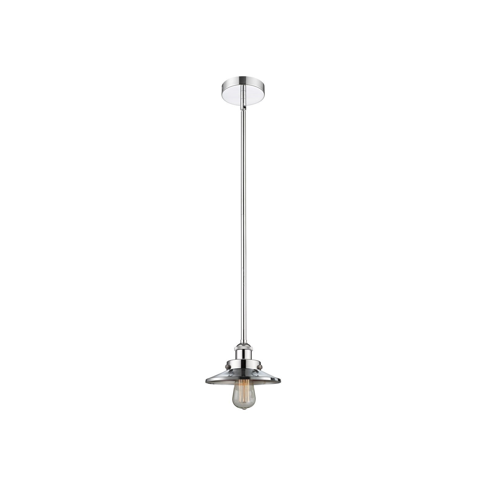 Innovations Edison 8in 1-Light Mini Pendant | Industrial Polished Chrome Steel and Polished Chrome Metal Shade | Kitchen Island | Model 616-1SH-PC-M7-LED