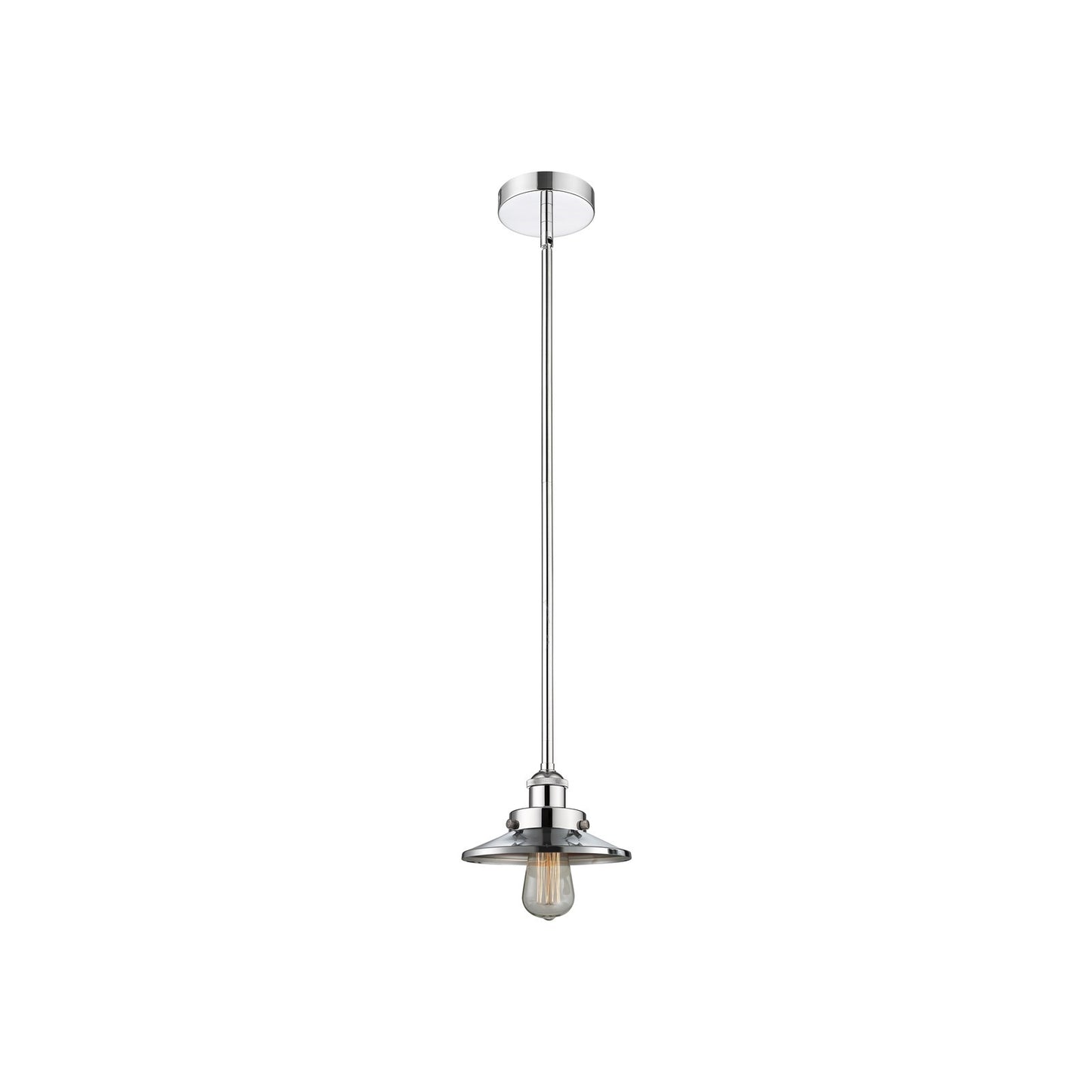 Innovations Edison 8in 1-Light Mini Pendant | Industrial Polished Chrome Steel and Polished Chrome Metal Shade | Kitchen Island | Model 616-1SH-PC-M7-LED