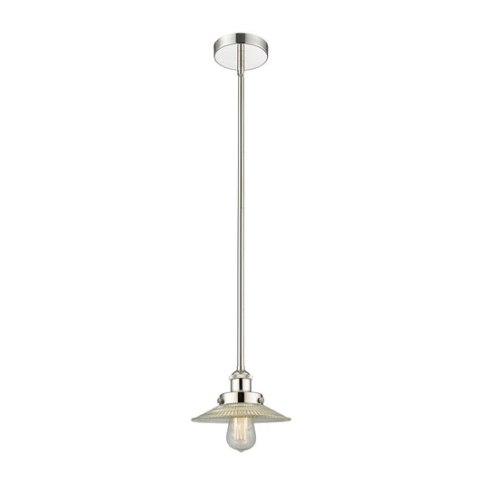 Innovations Halophane 9in 1-Light Mini Pendant | Industrial Polished Nickel and Clear Glass | Kitchen Island & Dining Room | 9 x 9 x | Model 616-1SH-PN-G2