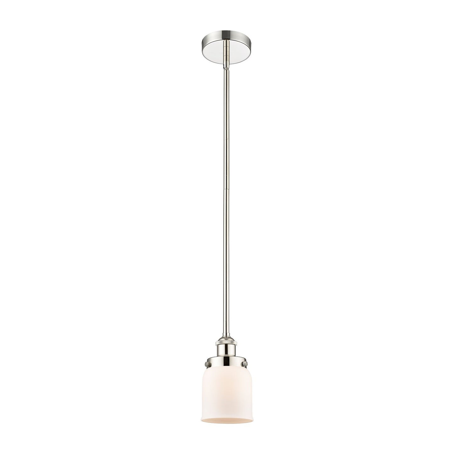 Innovations Bell 5in 1-Light Mini Pendant | Industrial Polished Nickel and Matte White Frosted Glass | Kitchen Island & Dining Room | Model 616-1SH-PN-G51