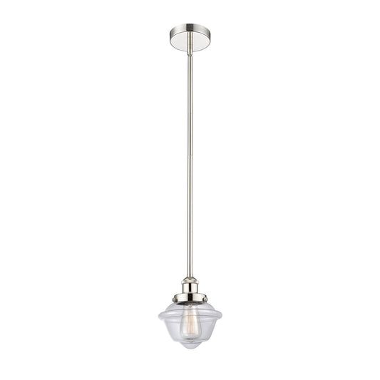 Innovations Oxford 7.25in 1-Light Mini Pendant | Traditional Polished Nickel Steel and Clear Glass | Kitchen Island & Dining | Model 616-1SH-PN-G532-LED