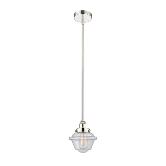 Innovations Oxford 7.25in 1-Light Mini Pendant | Traditional Polished Nickel Steel and Seedy Glass | Kitchen Island & Dining | Model 616-1SH-PN-G534-LED