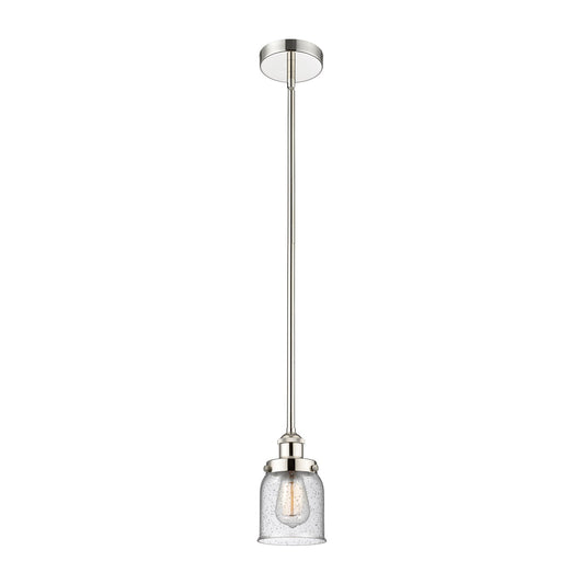 Innovations Bell 5in 1-Light Mini Pendant | Industrial Farmhouse Polished Nickel and Seedy Glass | Kitchen Island & Dining Room | 5 | Model 616-1SH-PN-G54