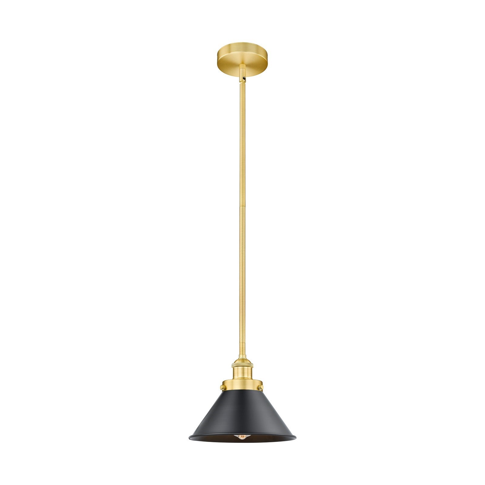 Innovations Briarcliff 10in 1-Light Mini Pendant | Traditional Industrial Satin Gold Steel and Matte Black Metal | Kitchen | Model 616-1SH-SG-M10-BK