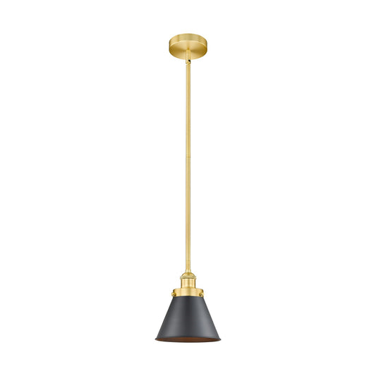 Innovations Appalachian 8in 1-Light Mini Pendant | Industrial Satin Gold Steel and Matte Black Metal | Kitchen Island & Dining | Model 616-1SH-SG-M13-BK
