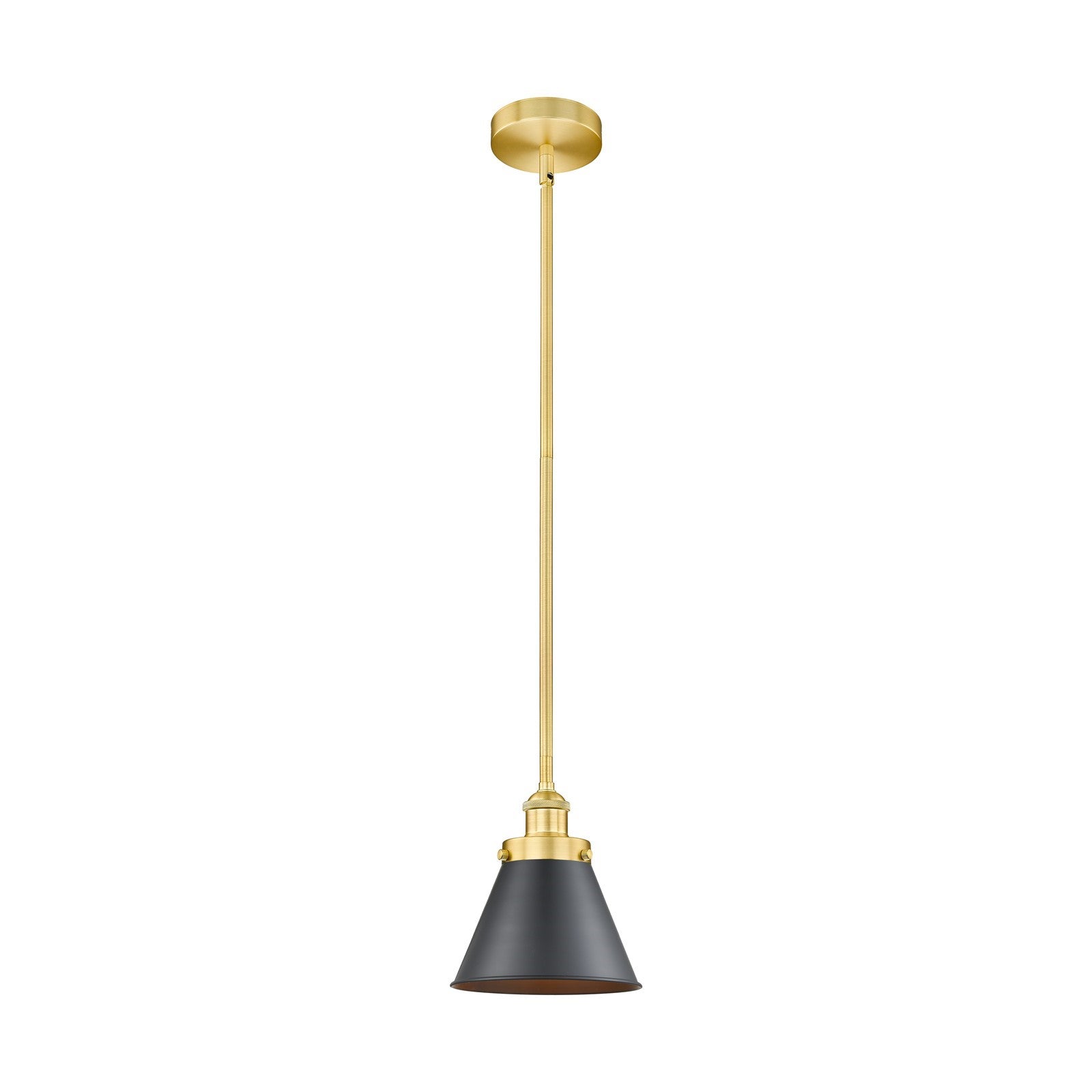 Innovations Appalachian 8in 1-Light Mini Pendant | Industrial Satin Gold Steel and Matte Black Metal | Kitchen Island & Dining | Model 616-1SH-SG-M13-BK